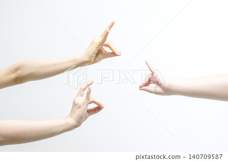 Making a fox with your hands - Hand game, image material, animal shape, dementia check Making a fox with your hands - Hand game, image material, animal shape, dementia check 140709587