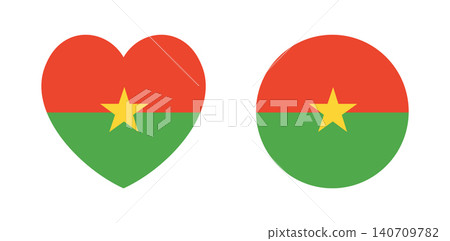 Flag of Burkina Faso heart, round icon, sticker. Set of circular, heart flag symbol. Flag button, banner, badge. National Burkina Faso flag sign. Flag of Burkina Faso heart, round icon, sticker. Set of circular, heart flag symbol. Flag button, banner, badge. National Burkina Faso flag sign. 140709782