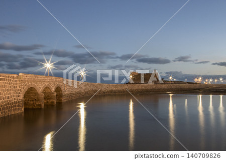 San gabriel castle and bridge at twilight 140709826