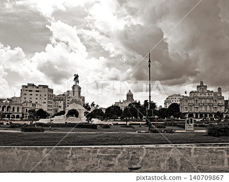 Maximo gomez monument standing in havana, cuba, under a cloudy sky 140709867