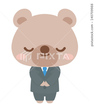A bowing bear teacher at an elementary school (animal illustration) A bowing bear teacher at an elementary school (animal illustration) 140709988