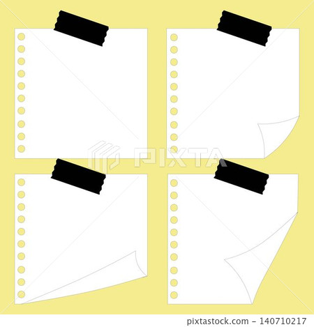 White Blank Paper Memo Notes Set with Black Tape White Blank Paper Memo Notes Set with Black Tape 140710217