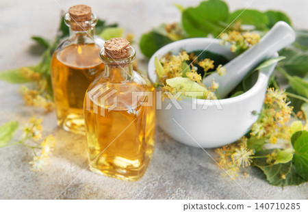 Linden flower essential oil preparation for aromatherapy 140710285