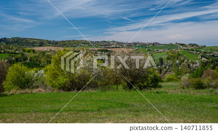 Beautiful spring landscape with nature - Czech Republic - Europe. Concept for travel and environment. Beautiful spring landscape with nature - Czech Republic - Europe. Concept for travel and environment. 140711855
