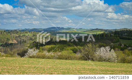 Beautiful spring landscape with nature - Czech Republic - Europe. Concept for travel and environment. Beautiful spring landscape with nature - Czech Republic - Europe. Concept for travel and environment. 140711859