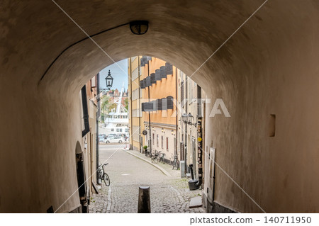 Gamla Stan Old Town Stockholm Sweden Narrow Streets Historic Buildings Church Tower Gamla Stan Old Town Stockholm Sweden Narrow Streets Historic Buildings Church Tower 140711950