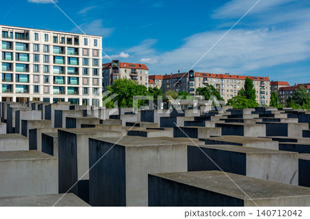 Holocaust Memorial and Berlin Cityscape Holocaust Memorial and Berlin Cityscape 140712042