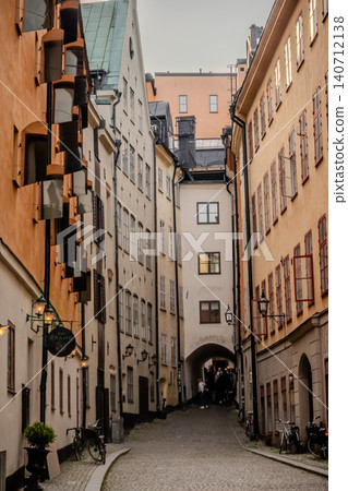 Gamla Stan Old Town Stockholm Sweden Narrow Streets Historic Buildings Church Tower and Classic Gamla Stan Old Town Stockholm Sweden Narrow Streets Historic Buildings Church Tower and Classic 140712138