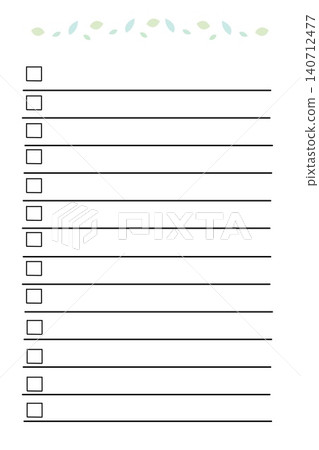 A simple checklist featuring a leaf pattern. 140712477