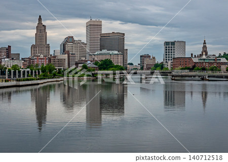 Downtown Providence Skyline Reflected Across Providence River Downtown Providence Skyline Reflected Across Providence River 140712518