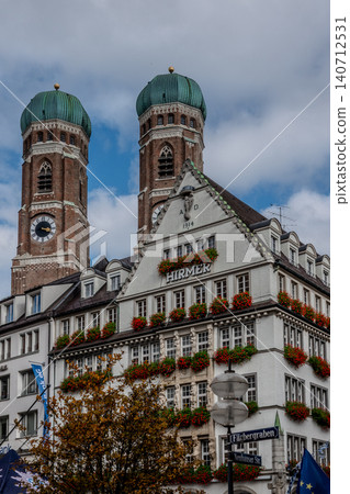 Frauenkirche Towers Above Hirmer Store in Munich Frauenkirche Towers Above Hirmer Store in Munich 140712531