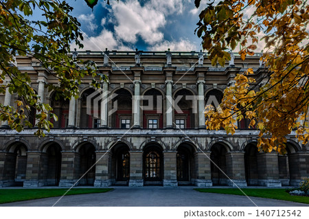 Munich Residenz Festsaalbau Framed by Autumn Foliage Munich Residenz Festsaalbau Framed by Autumn Foliage 140712542