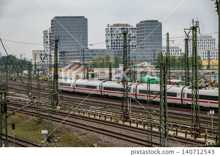 Munich Rail Yard With Trains And Tracks 140712543