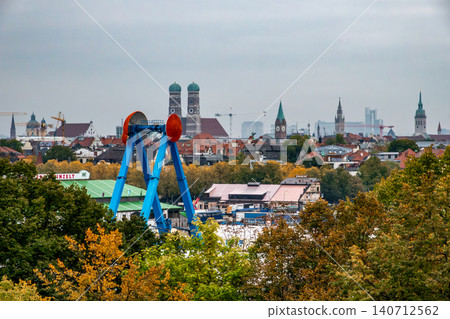 Munich Skyline Views Near Bavariaring In Autumn 140712562