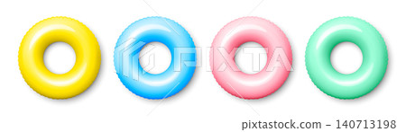Vector 3d Yellow, Blue, Pink, Green Inflatable Swim Rings Isolated. Blank Pool Float Set. Inflatable Rubber Tube for Summer Beach and Pool Design. Realistic Swim Ring Mockup Vector 3d Yellow, Blue, Pink, Green Inflatable Swim Rings Isolated. Blank Pool Float Set. Inflatable Rubber Tube for Summer Beach and Pool Design. Realistic Swim Ring Mockup 140713198