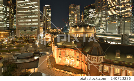 Tokyo Station KITTE Night View Tokyo Station KITTE Night View 140713226