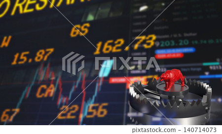 Red Bear Trap Stock Market Risk Concept 3d render. Red Bear Trap Stock Market Risk Concept 3d render. 140714073