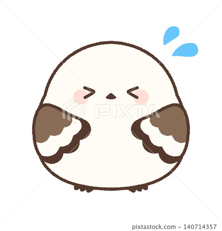 A long-tailed tit apologizing (front view) 140714357