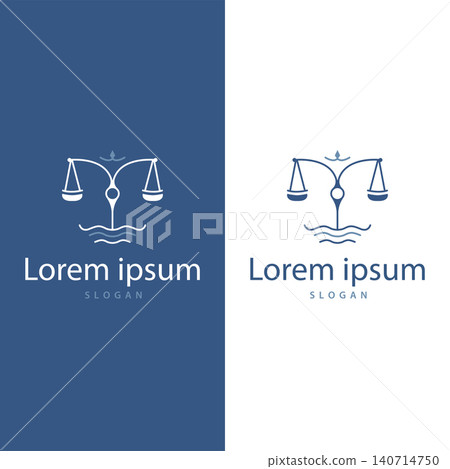 Minimalist Design of Fair Law Symbol, Legal Logo Concept for Brand or Symbol 140714750