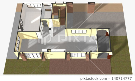 3D illustration of interior project 3D illustration of interior project 140714777