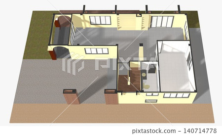 3D illustration of interior project 3D illustration of interior project 140714778