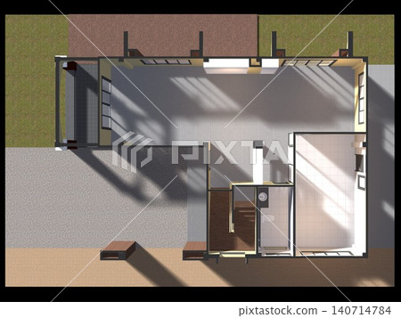 3D illustration of interior project 3D illustration of interior project 140714784