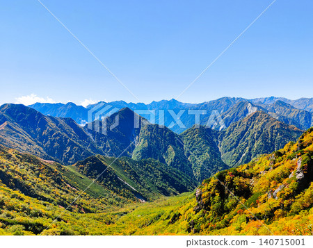 秋季徒步攀登哈里諾基山和蓮華山(從哈里諾基峠眺望槍岳) 秋季徒步攀登哈里諾基山和蓮華山(從哈里諾基峠眺望槍岳) 140715001