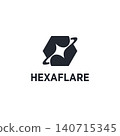 Flare Icon or Logo with Hexagon 140715345
