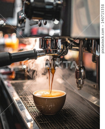 professional espresso machine brewing coffee professional espresso machine brewing coffee 140715358