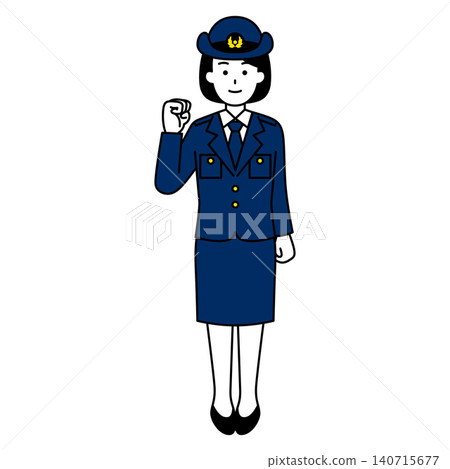 女警擺出勝利姿勢(全身照) 女警擺出勝利姿勢(全身照) 140715677