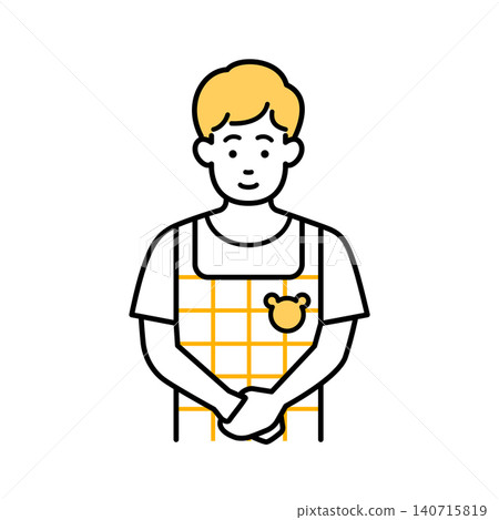 一位男幼稚園老師鞠躬。 一位男幼稚園老師鞠躬。 140715819