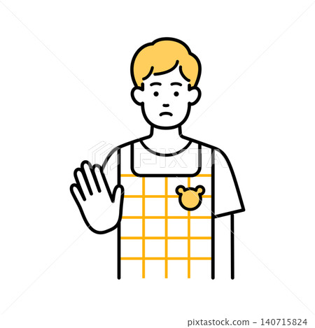 一名男性幼教工作者正在發出警告。 一名男性幼教工作者正在發出警告。 140715824