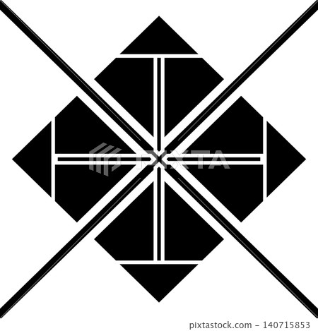 黑色幾何紋章十字菱形向量設計 | 透明背景 黑色幾何紋章十字菱形向量設計 | 透明背景 140715853