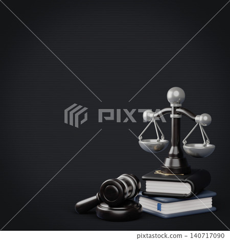 Dark Black Korea Constitution Day Banner Background Template with 3D Law Scales and Gavel 140717090
