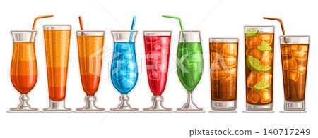Vector non-alcoholic Cocktails Vector non-alcoholic Cocktails 140717249