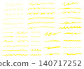 Yellow underlining pen set for hand-drawing. 140717252