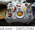 Table setting for a Western-style breakfast at a hotel 140717542