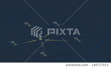 Interface with central hub and connecting data lines. Futuristic GPS tracking concept Vector illustration. Interface with central hub and connecting data lines. Futuristic GPS tracking concept Vector illustration. 140717813