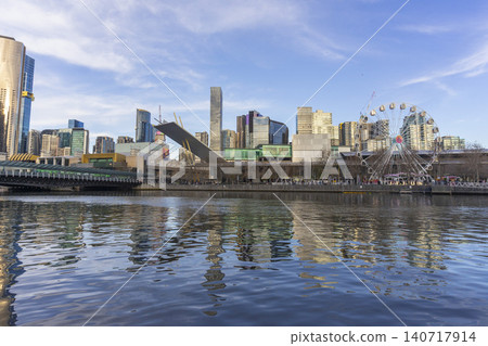 Melbourne, Australia - July 7, 2024 : Landscape of Melbourne Convention and Exhibition Centre (MCEC) in South Melbourne, Australia on July 7, 2024. Melbourne, Australia - July 7, 2024 : Landscape of Melbourne Convention and Exhibition Centre (MCEC) in South Melbourne, Australia on July 7, 2024. 140717914