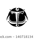 black circle TW LETTER HUMAN anchor logo vector icon  design,for branding identity 140718134