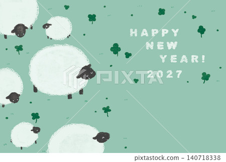 Year of the Sheep New Year's card illustration template Year of the Sheep New Year's card illustration template 140718338