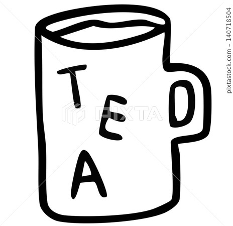 Hand drawn hot tea in mug outline for kid colouring book, cafe, restaurant, drink menu, recipe, department store, supermarket, beverage, kitchenware, office snack, breakfast, workloads, work from home Hand drawn hot tea in mug outline for kid colouring book, cafe, restaurant, drink menu, recipe, department store, supermarket, beverage, kitchenware, office snack, breakfast, workloads, work from home 140718504