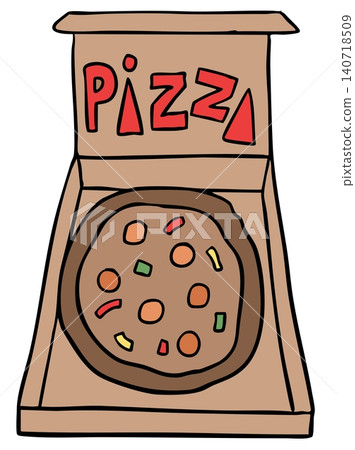 Hand drawn pizza box for lunch break, office workers, American fast food, junk food, cafe, menu, restaurant, recipe, cook book, department store, dinner time, quick meal, park, picnic, street stalls Hand drawn pizza box for lunch break, office workers, American fast food, junk food, cafe, menu, restaurant, recipe, cook book, department store, dinner time, quick meal, park, picnic, street stalls 140718509