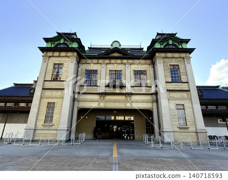 The exterior of the retro Western-style train station. The exterior of the retro Western-style train station. 140718593
