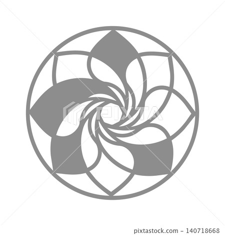 中灰色花卉曼陀羅家族徽章螺旋向量設計 | 透明背景 中灰色花卉曼陀羅家族徽章螺旋向量設計 | 透明背景 140718668