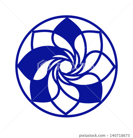 Royal Blue Floral Mandala Family Crest Spiral Vector Design | Transparent Background Royal Blue Floral Mandala Family Crest Spiral Vector Design | Transparent Background 140718673