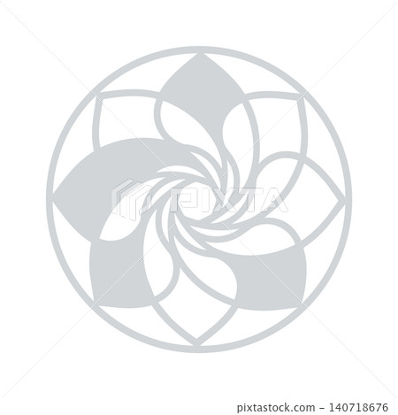 淺灰色花卉曼陀羅家族徽章螺旋向量設計 | 透明背景 淺灰色花卉曼陀羅家族徽章螺旋向量設計 | 透明背景 140718676