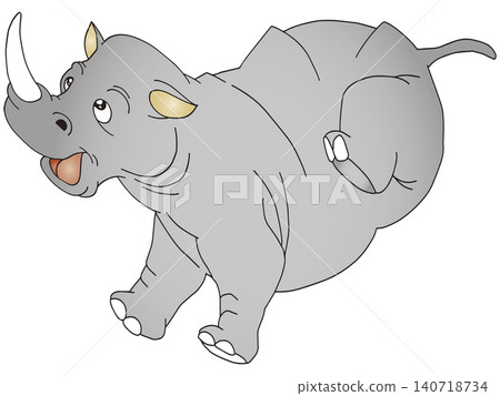 手繪動物插畫 ☆ 犀牛 手繪動物插畫 ☆ 犀牛 140718734
