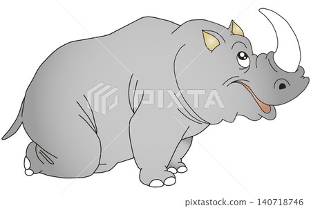 Hand-drawn animal illustration ☆ Rhinoceros 140718746