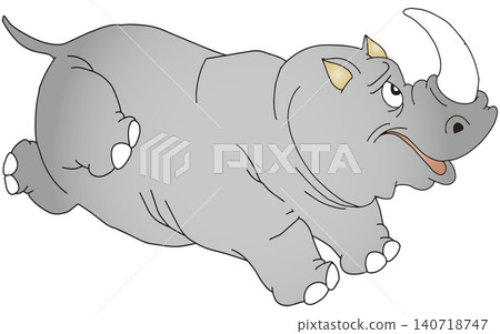 Hand-drawn animal illustration ☆ Rhinoceros 140718747